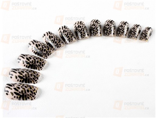 Sada umělých nehtů s leopardím vzorem