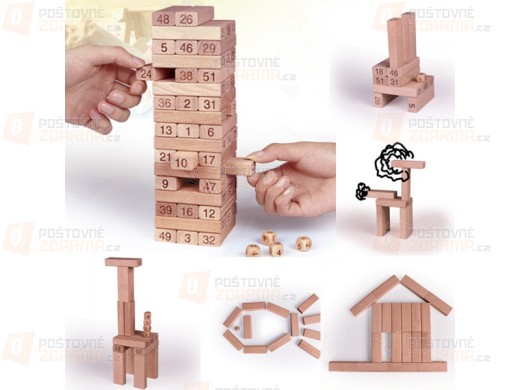 Společenská hra věž - kostky s čísly