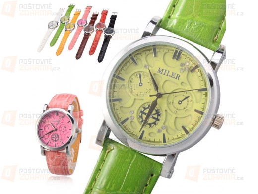 Dámské hodinky MILER s ozdobnými ciferníky - ve více barvách