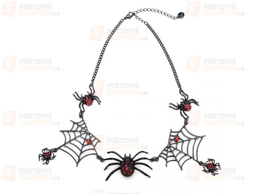 Halloweenský náhrdelník s pavouky