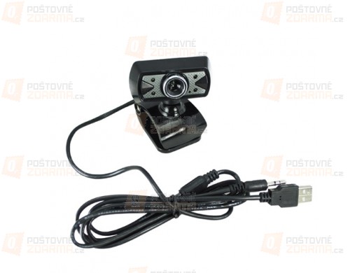 Webkamera s nočním viděním, mikrofonem a klipem pro přichycení - černá