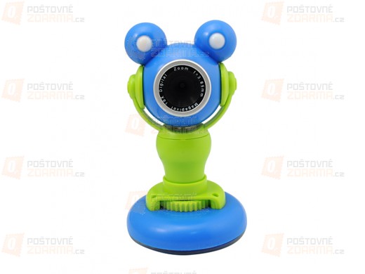 Webkamera ve tvaru postavičky - modrozelená na monitor