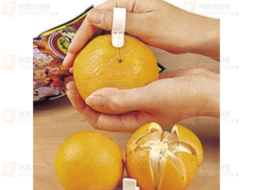 Praktická pomůcka na loupání citrusů