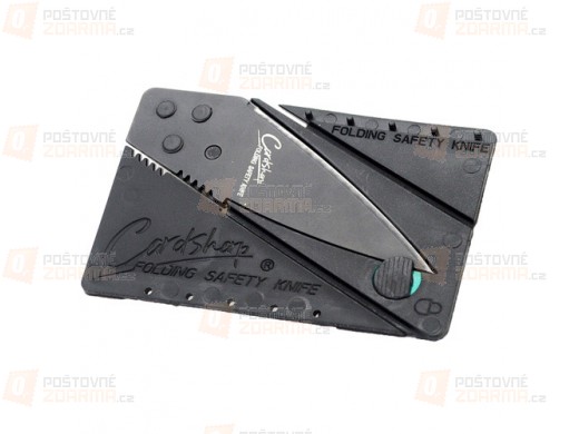 Skládací nůž velikosti karty do peněženky - černý