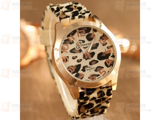 Dámské hodinky GENEVA s leopardím vzorem