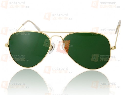 Sluneční brýle G15 - zlaté obroučky, zelená skla