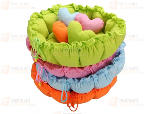 Zvířecí pelíšek s polštářkem ve tvaru srdce - ve 4 barvách