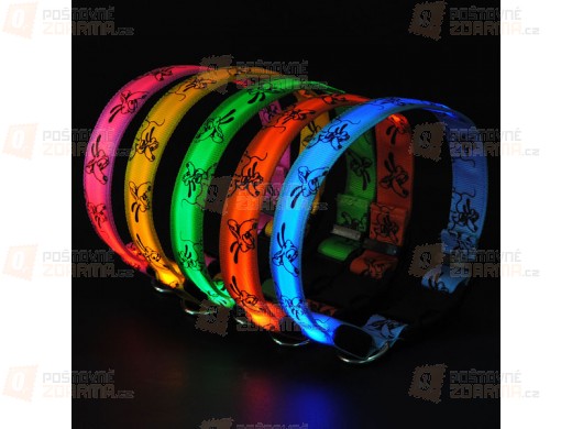 Svítící LED obojek pro domácí mazlíčky - na výběr z 5 barev