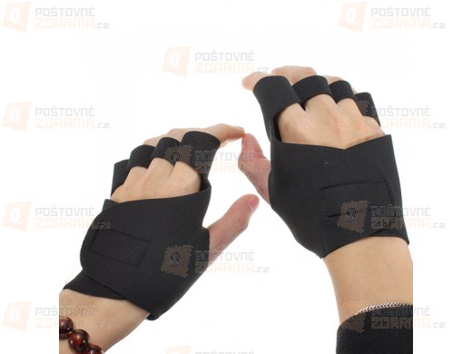Neoprenové protiskluzové fitness rukavice - černé