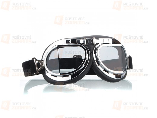 Motorkářské brýle stříbrné - čirá skla
