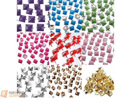 Cvočky pyramida 100 kusů, na výběr z 9 barev