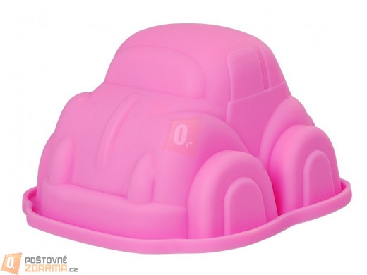 Silikonová forma na dort ve tvaru auta - růžová