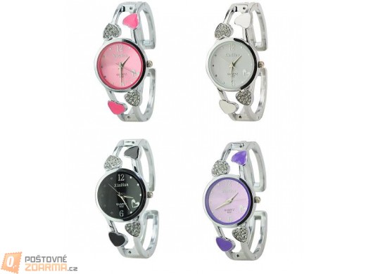 Elegantní dámské hodinky se srdíčky - na výběr ze čtyř barev