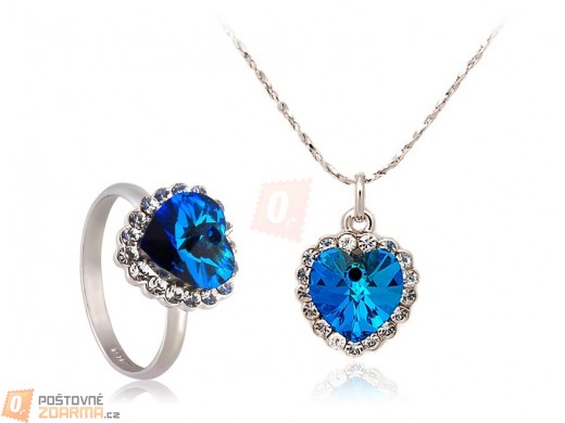 Elegantní set - náhrdelník a prsten s motivem srdce