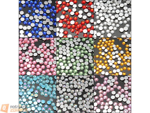 Nalepovací kamínky na nehty - 200 kusů, na výběr z devíti barev