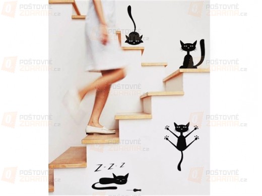 Samolepky na zeď s motivem hravé kočky