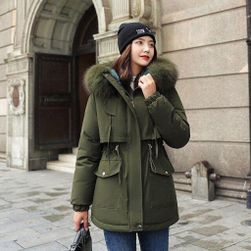 Női kabát szőrmével Adria - Army Green XXL, Textil méretek CONFECTION: ZO_235062-7