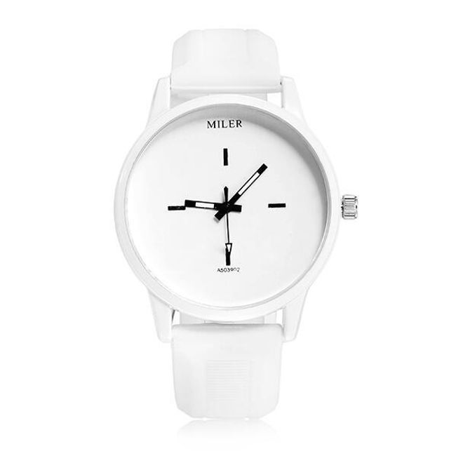 Unisex hodinky se silikonovým páskem v černé nebo bílé barvě 1