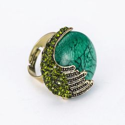 Ženski prstan z izrazitim kamnom v več barvah - 6 različic