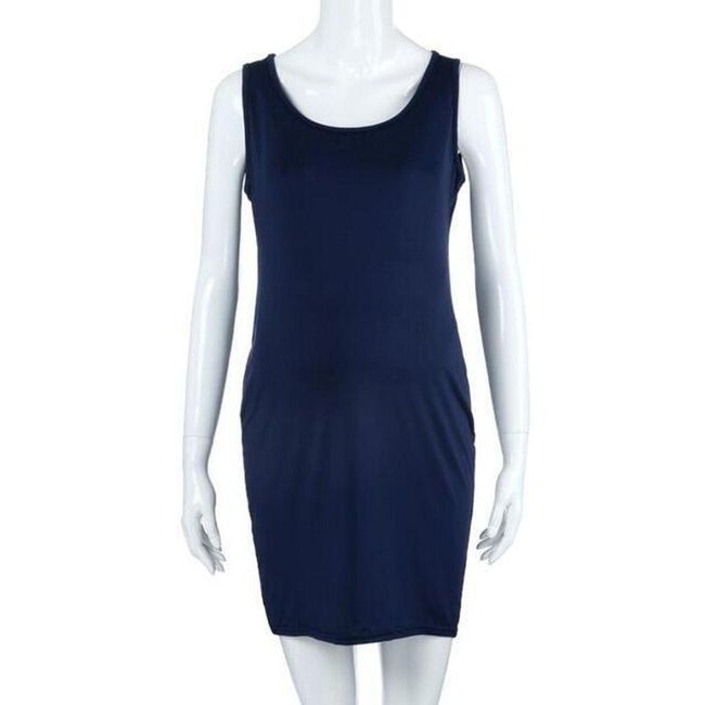 Modré tehotenské šaty bez rukávov, veľkosť 4, veľkosti XS - XXL: ZO_230811-L 1
