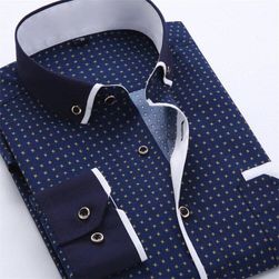 Big Size 4XL Mężczyźni Dress Shirt 2016 New Arrival Long Sleeve Slim Fit Button Down Collar Wysokiej jakości drukowane koszule biznesowe MCL18 SS_32664994176-Asian Size S-217