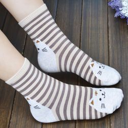 Dámské ponožky s veselými kočkami - 6 barev