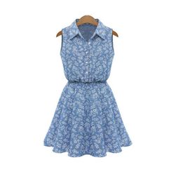 Dámske retro letné šaty s kvetinovým vzorom