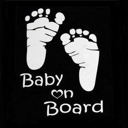 Samolepka na auto - Nožičky s nápisem Baby On Board