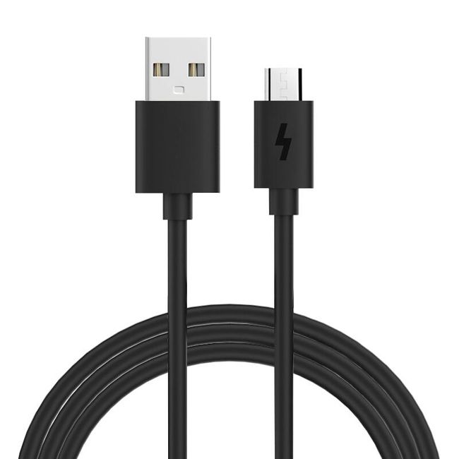 Cablu micro USB negru - 2 lungimi 1