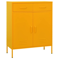 Úložná skříň hořčicově žlutá 80 x 35 x 101,5 cm ocel ZO_336155-A