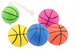 Míček basketbal guma 8,5cm 5 barev v síťce RM_00311634