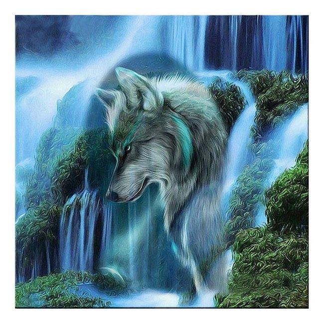 5D изображение с кристали - Wolf Waterfall ZO_ST00604 1