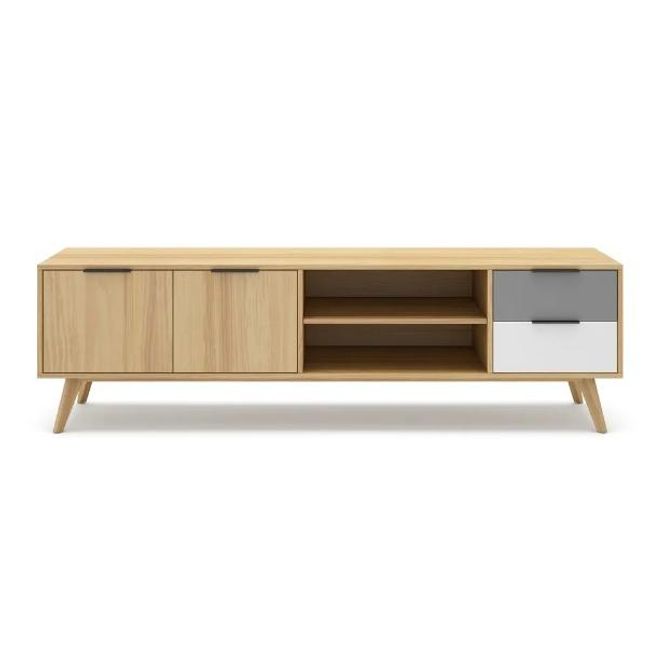 Fenyőfából készült TV asztal natúr színben 180x53 cm Elfa – ZO_281863 1