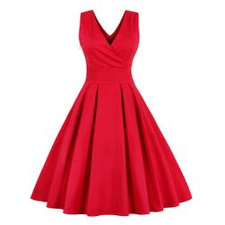 Elegantní jednobarevné retro šaty - 2 barvy