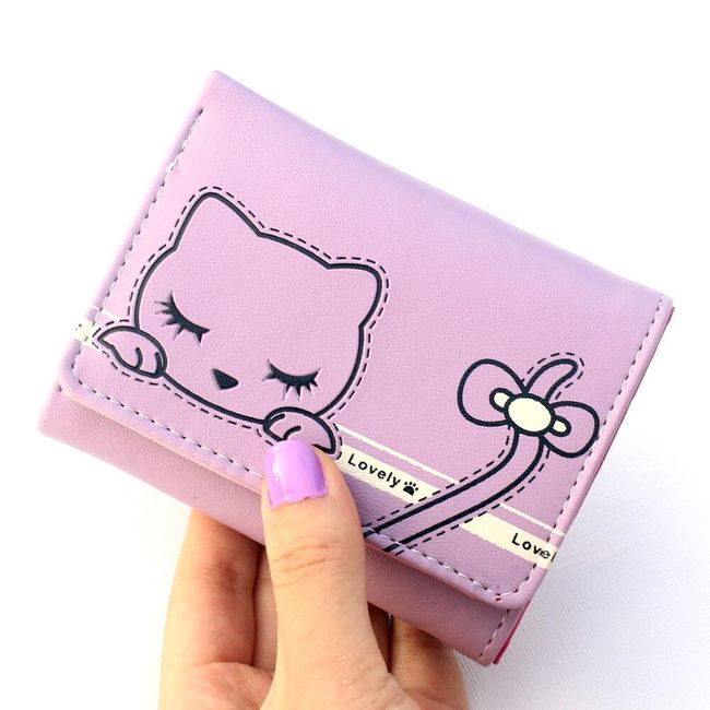 Malá dámská peněženka se spící kočičkou 1