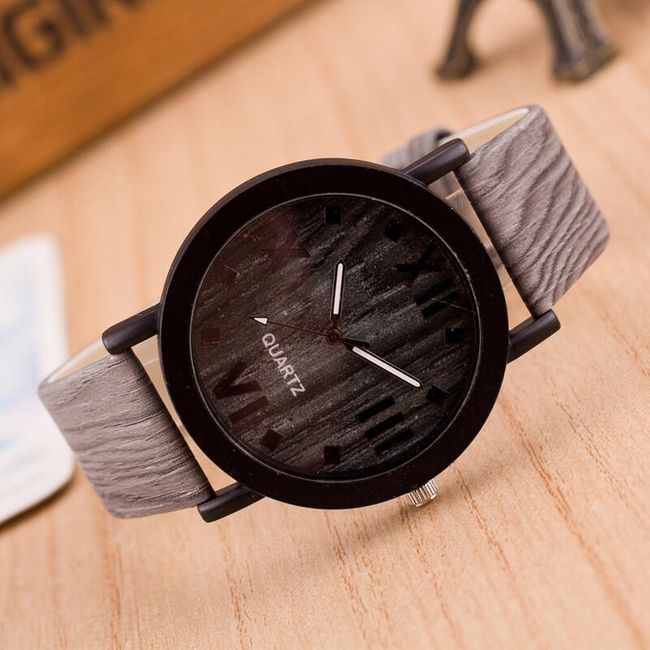 Unisex zegarek z motywem drewna 1