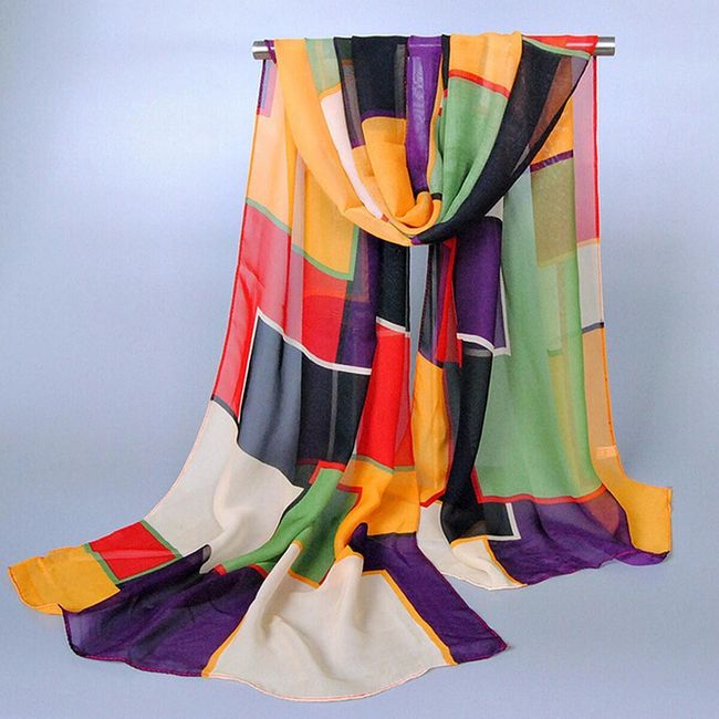 Šifonový šátek v různobarevném provedení 1