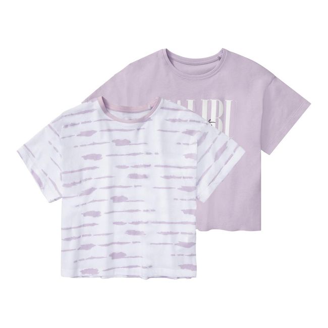 Tricoul de bumbac pentru fete 2pcs (violet/alb), Dimensiuni COPILĂRIE: ZO_37e62cb8-f7c4-11ee-8253-42bc30ab2318 1