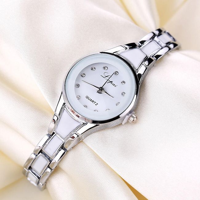 Elegantní hodinky s kamínky místo číslic - 4 barvy 1