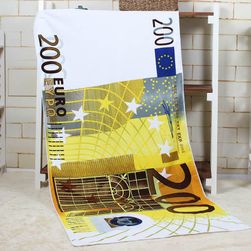 Plažna brisača v obliki bankovca za evro