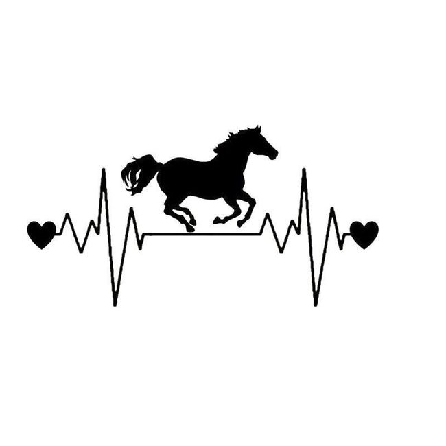 Naklejka samochodowa - bicie serca konia 1