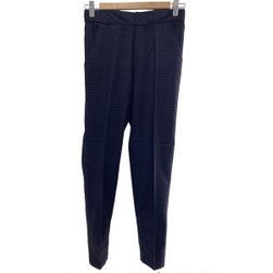 Dámské slim - fit kalhoty, OODJI, s kostkovaným vzorem v tmavě modré a hnědé barvě, Velikosti XS - XXL: ZO_b8e424e0-a6d6-11ed-9833-8e8950a68e28