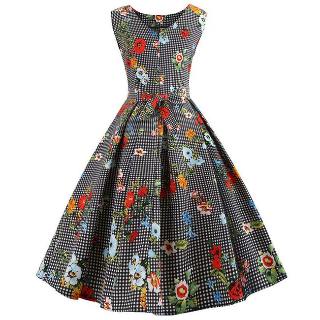 Vintage šaty s kvetmi - 5 veľkostí 1