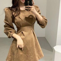 WAKUTA Ladies Elegant Mini Dress Long Puff Sleeve Party Dresses 2020 New Arrival Spring Autumn Simple Solid Outfits for Women SS_1005001887881091