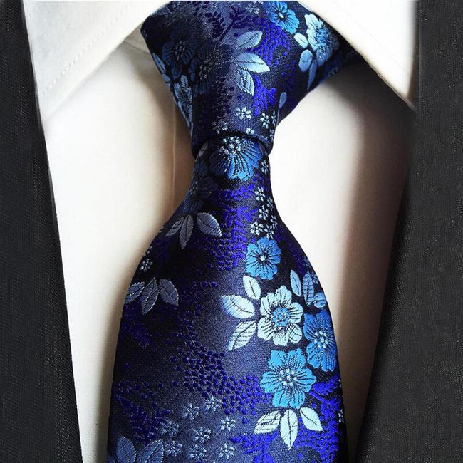 Cravată cu motiv floral pt. bărbați - 14 variante 1