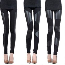 Női leggings műbőrrel