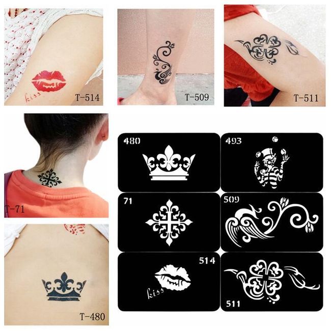 Šablona pro dočasné tetování - různé vzory 1