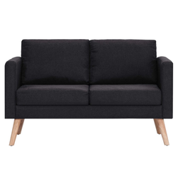 Canapea cu 2 locuri tapițerie textilă neagră ZO_281359-A