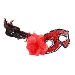 Rdeča maska ​​s cvetjem in perjem RZ_206472