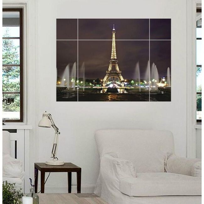 3D samolepka na zeď - Rozsvícená Eiffelova věž ZO_ST00105 1
